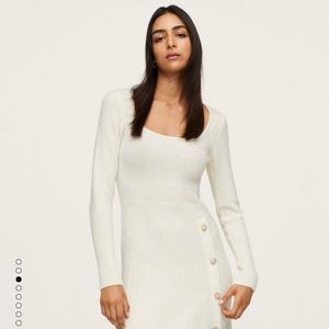 Mango button knit maxi long sleeve dress